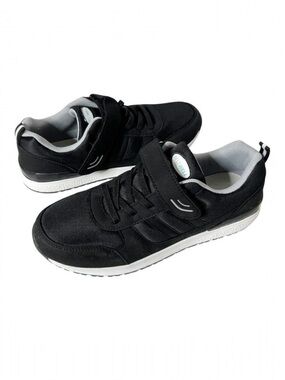 Beltwell Mens Wide Edema Adjustable Black Walking Comfort Sneakers Size 8.5